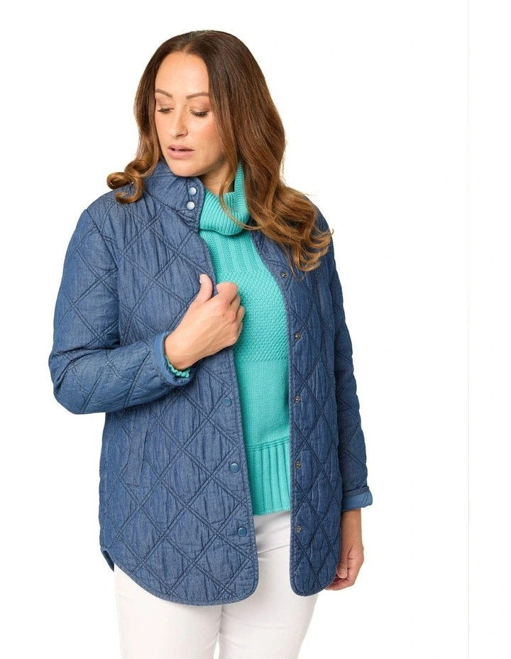 Annalise Rib Panel Jumper in Blue image 7