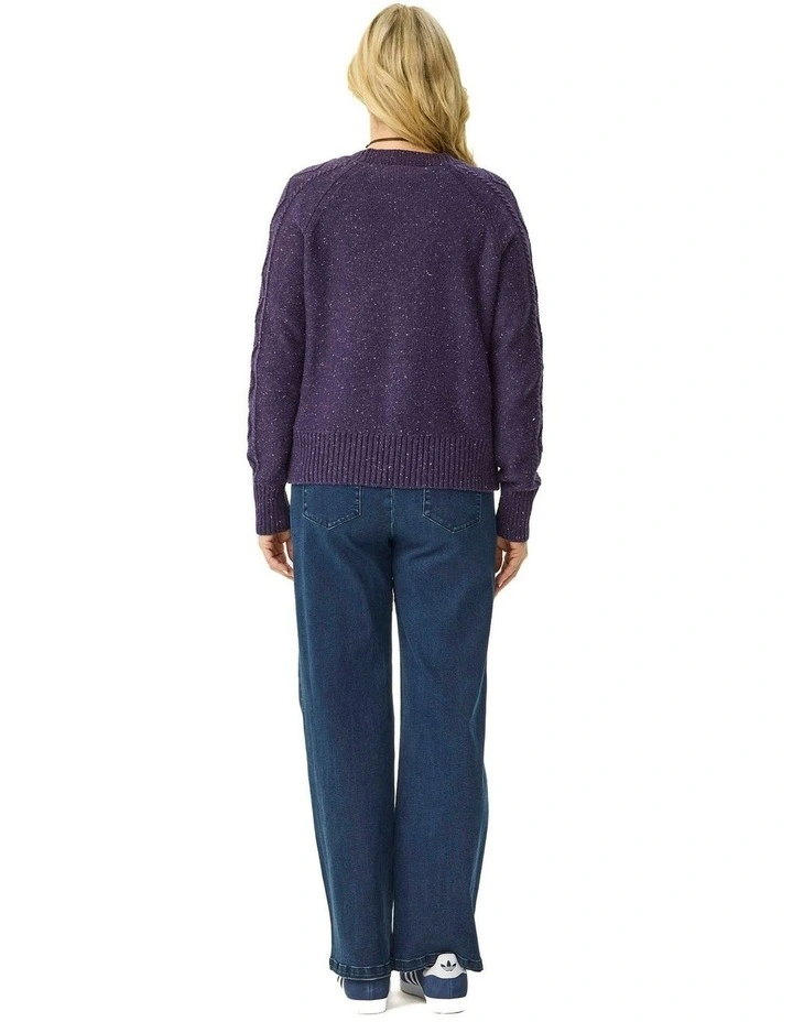 Gregory Short Button Cardigan in Purple image 2