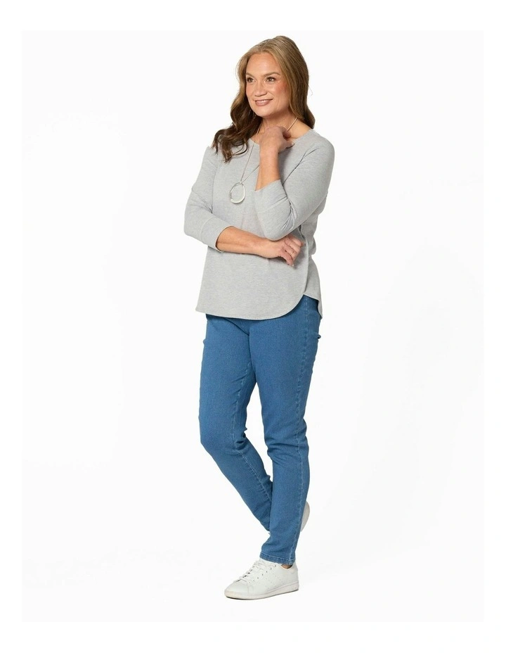 Eternity 3/4 Sleeve Top in Grey image 4