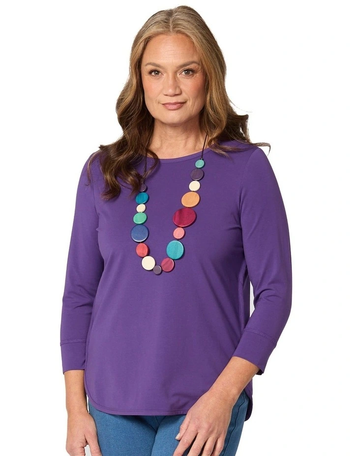 Eternity 3/4 Sleeve Top in Purple image 1