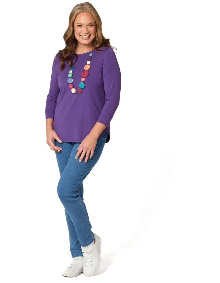 Eternity 3/4 Sleeve Top in Purple image 4