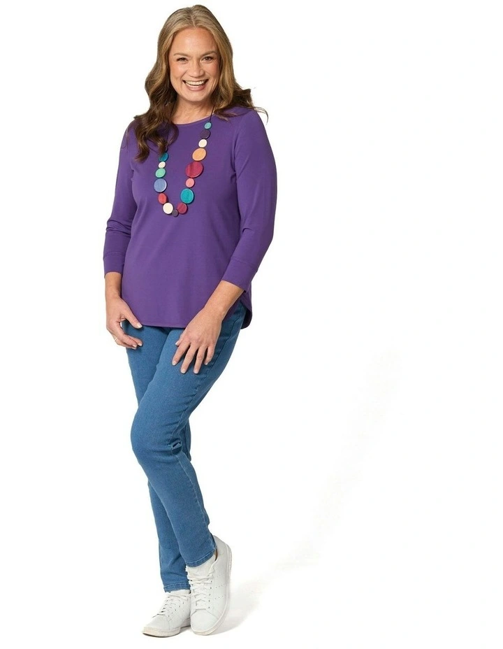 Eternity 3/4 Sleeve Top in Purple image 4