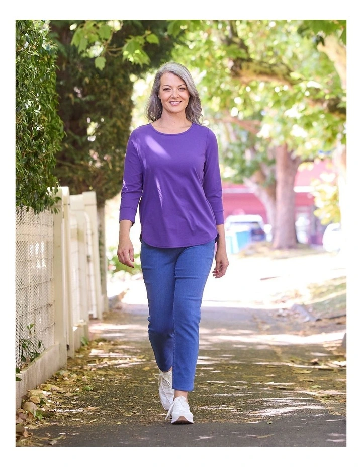 Eternity 3/4 Sleeve Top in Purple image 6