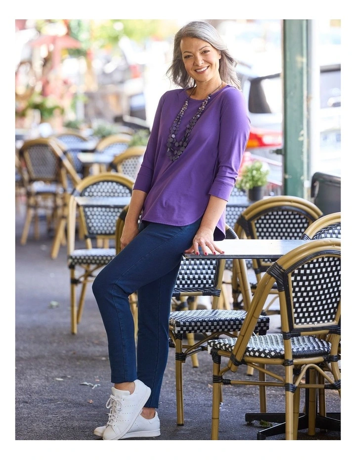 Eternity 3/4 Sleeve Top in Purple image 7