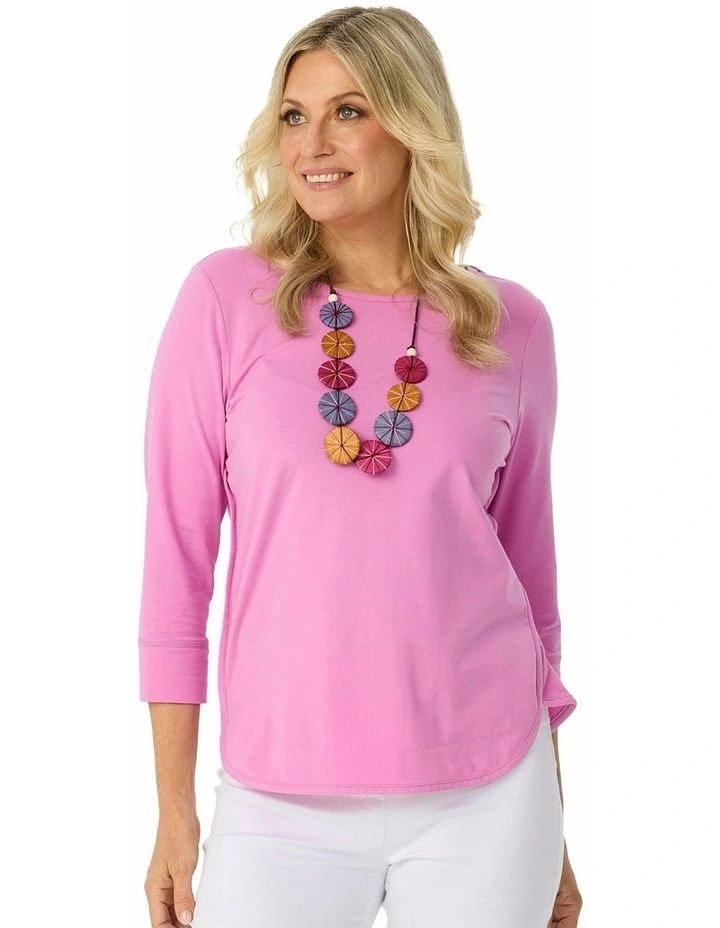 Eternity 3/4 Sleeve Top in Pink image 1