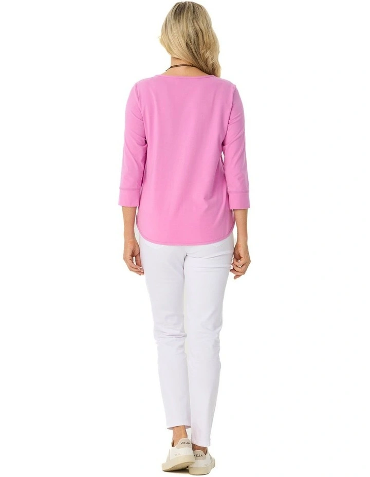 Eternity 3/4 Sleeve Top in Pink image 2