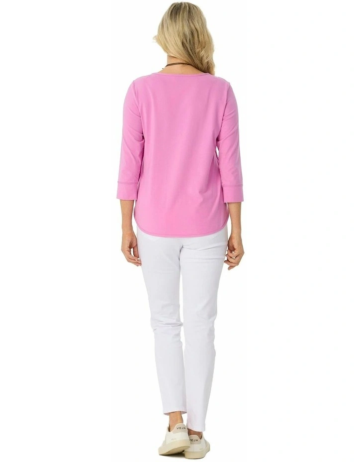 Eternity 3/4 Sleeve Top in Pink image 2