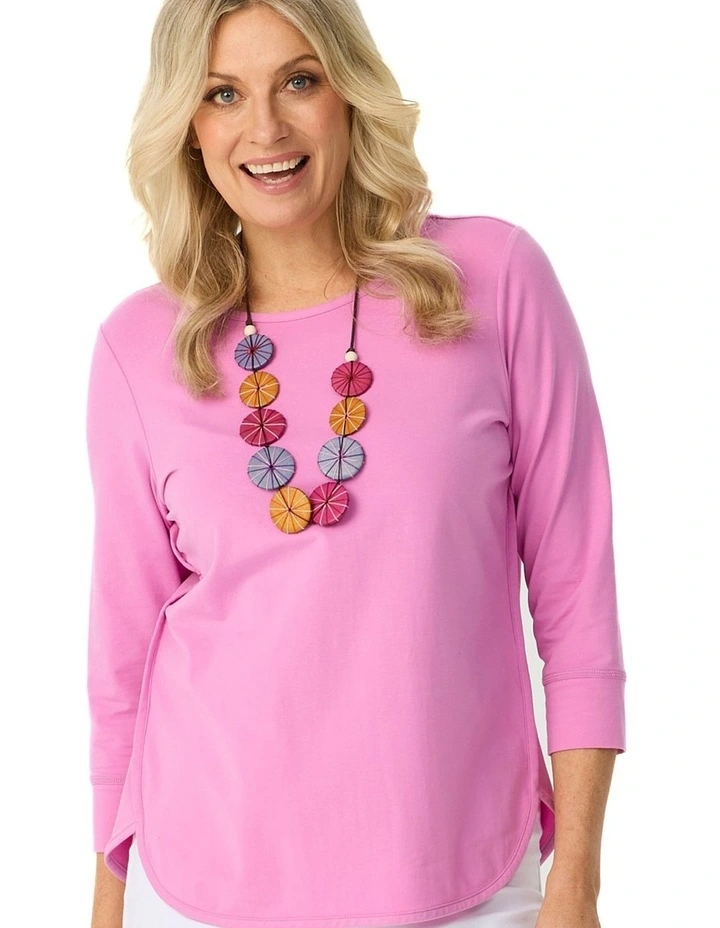 Eternity 3/4 Sleeve Top in Pink image 5
