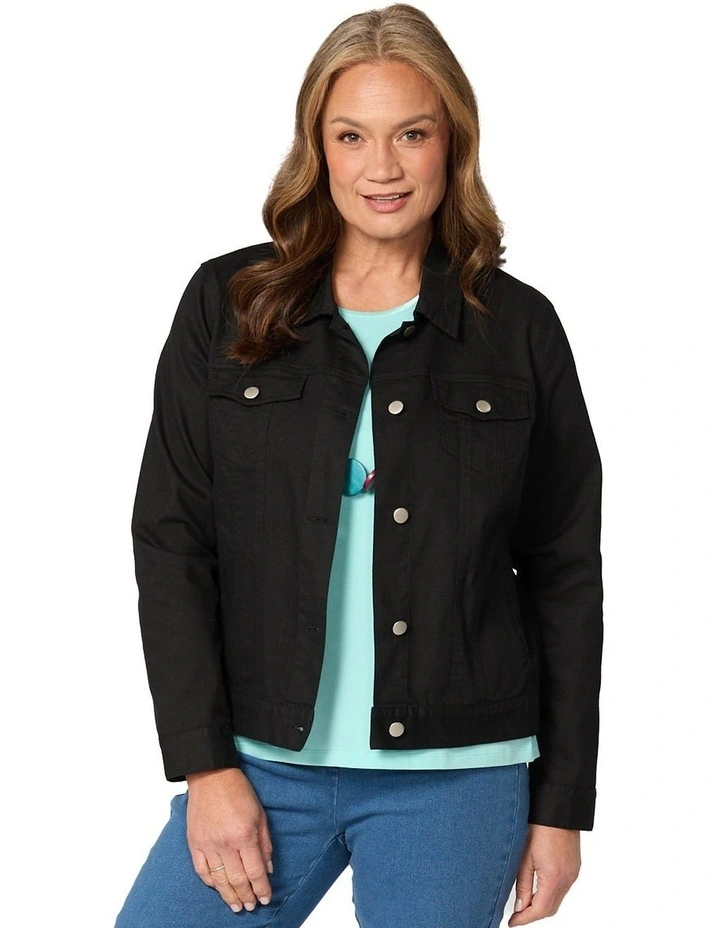 Collared Suzy Jacket in Black image 1