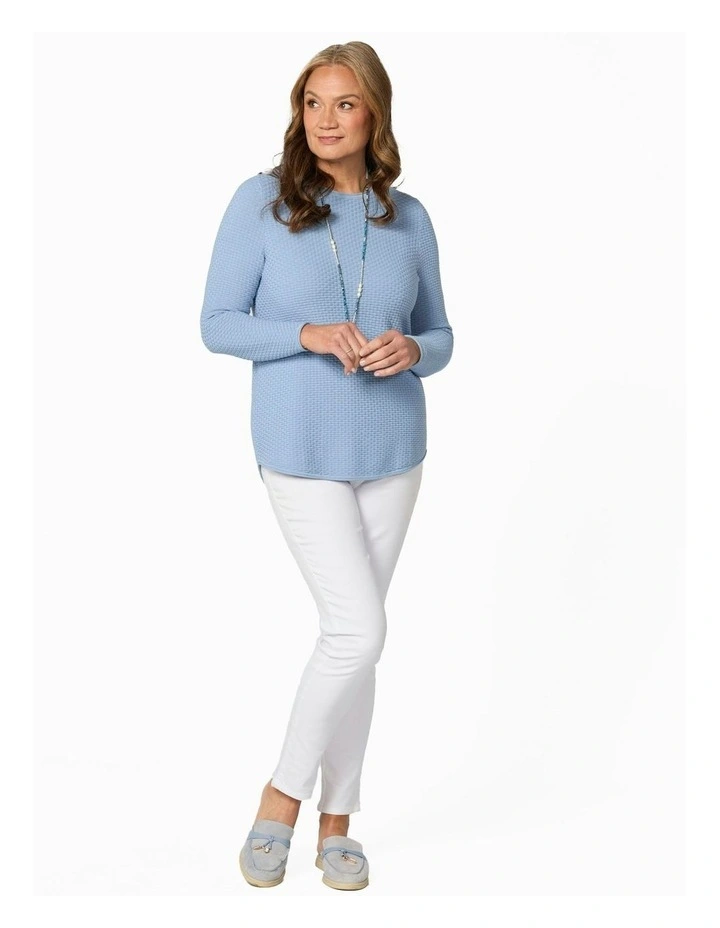 Betty Textured Sweater in Blue image 4