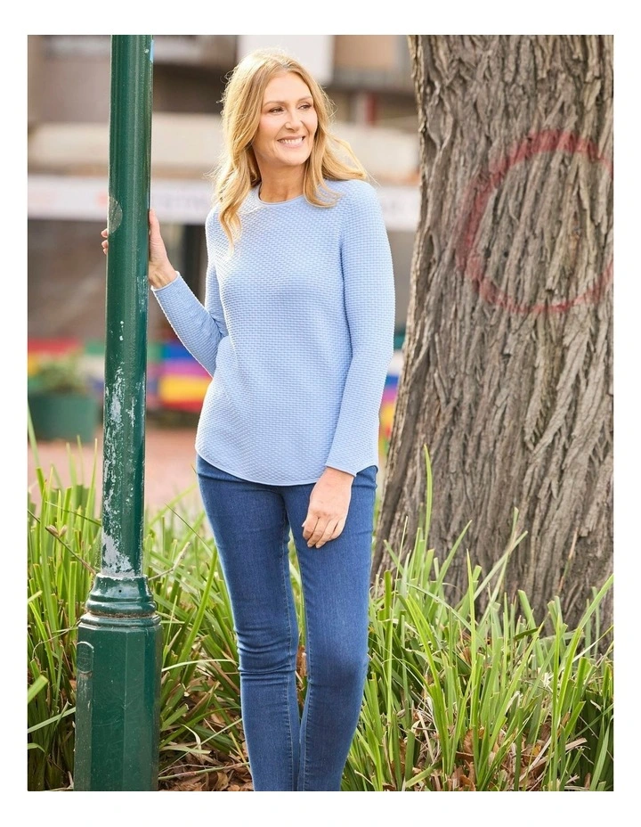 Betty Textured Sweater in Blue image 5