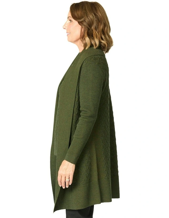 Heide Merino Wool Cardigan in Green image 3