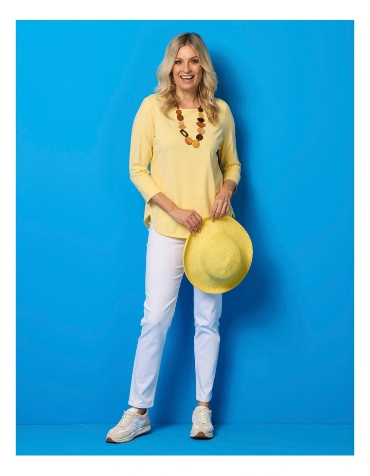 Eternity Modal/Cotton 3/4 Sleeve Top in Yellow image 6