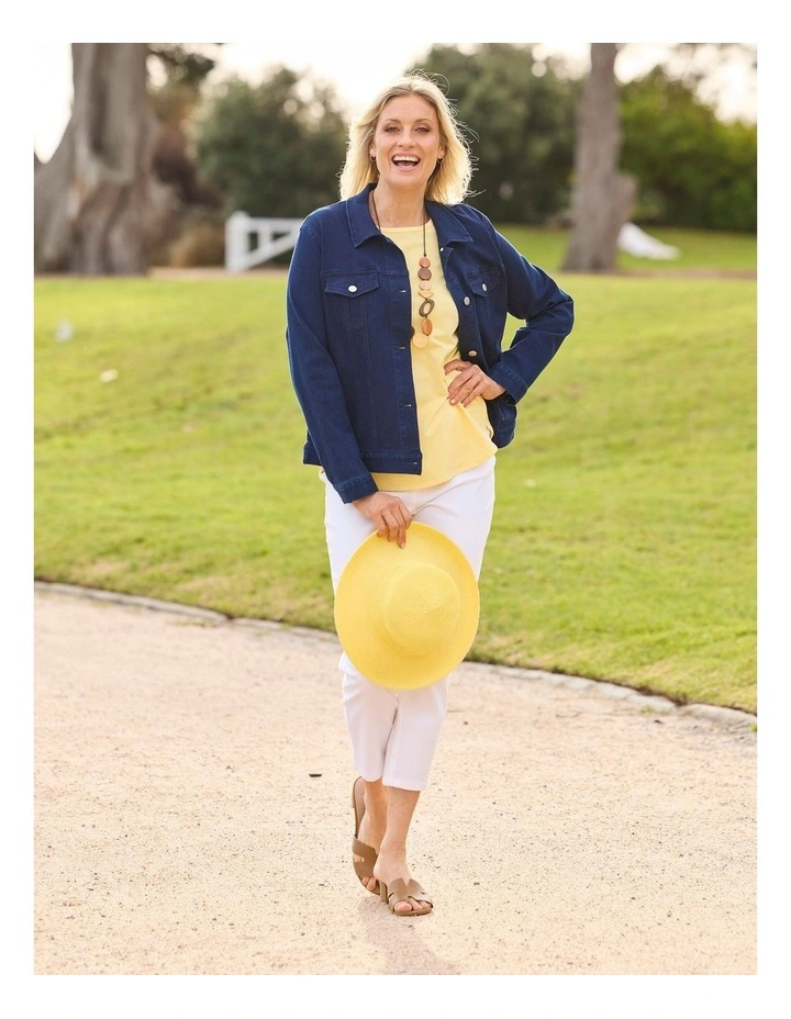 Eternity Modal/Cotton 3/4 Sleeve Top in Yellow image 7