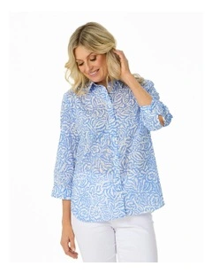 Casa 3/4 Sleeve Shirt in Blue