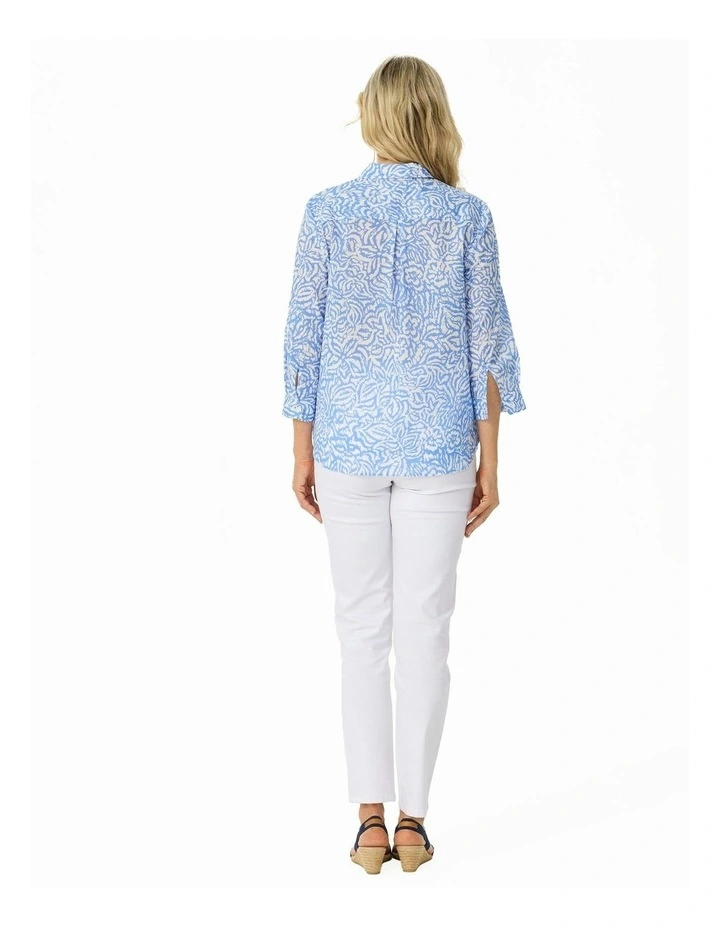 Casa 3/4 Sleeve Shirt in Blue image 2