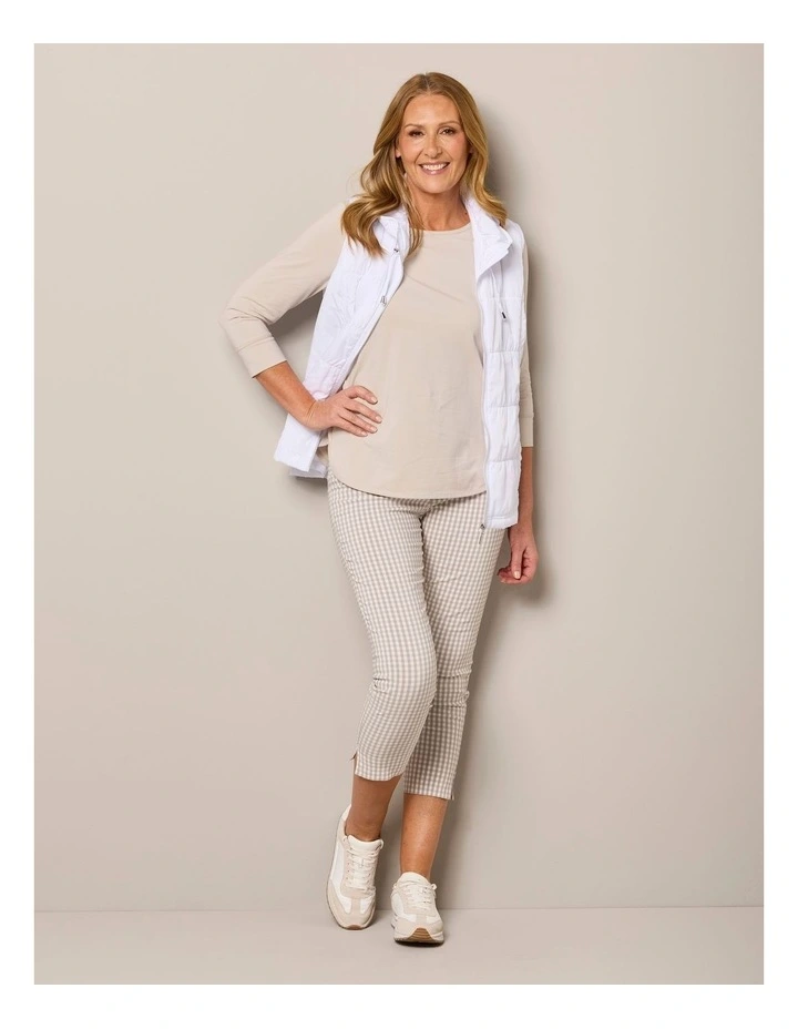 Eternity Modal Cotton 3/4 Sleeve Top in Beige image 6