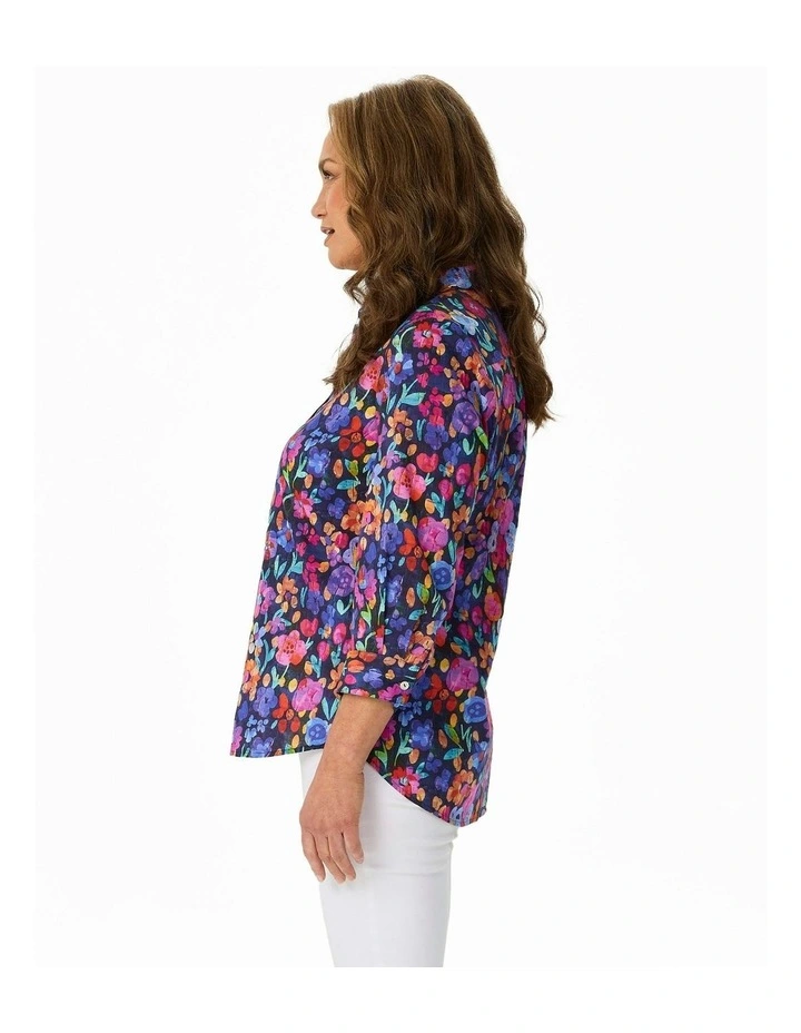Coventry 3/4 Sleeve Print Shirt in Multi image 3