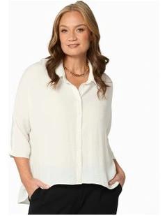 Arabella Dolman 3/4 Sleeve Shirt in Cream