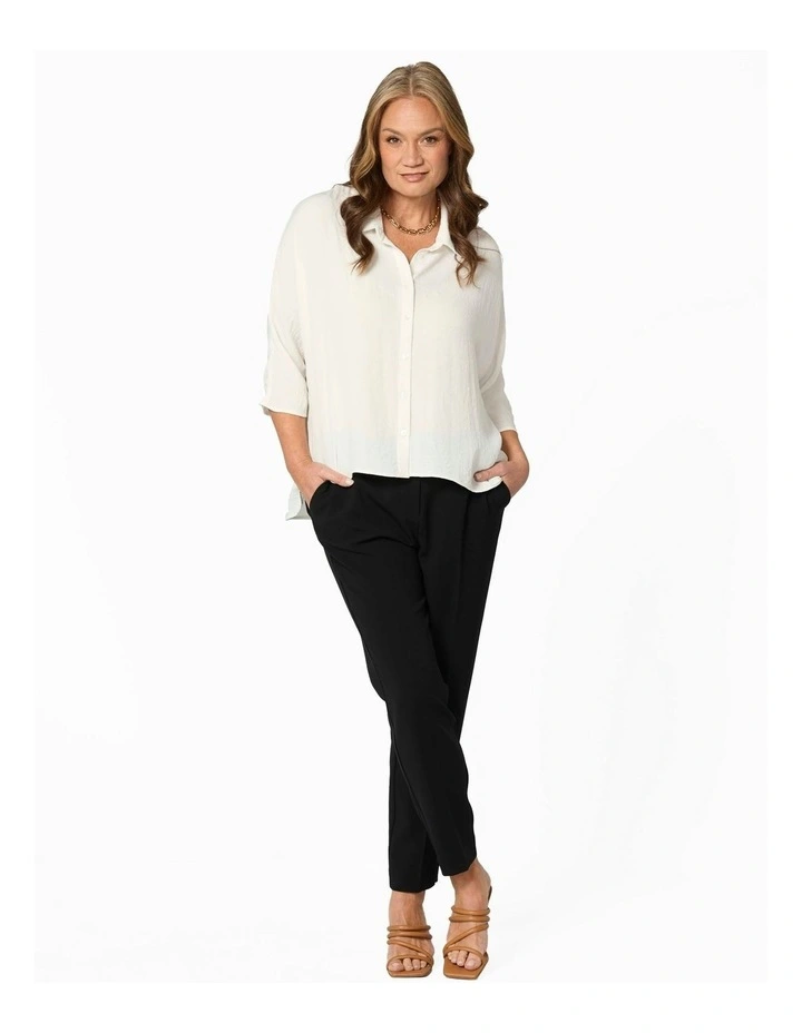 Arabella Dolman 3/4 Sleeve Shirt in Cream image 4
