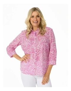 Casa 3/4 Sleeve Shirt in Pink