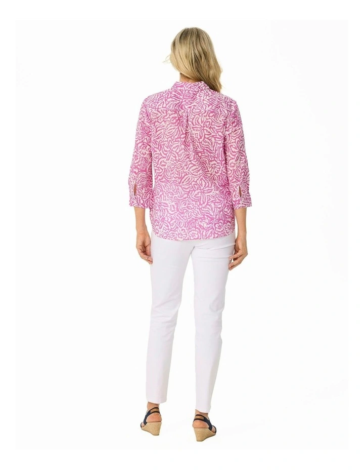 Casa 3/4 Sleeve Shirt in Pink image 2