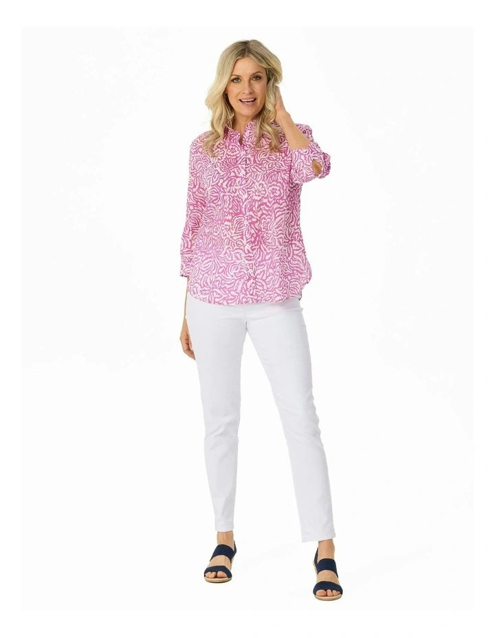 Casa 3/4 Sleeve Shirt in Pink image 4