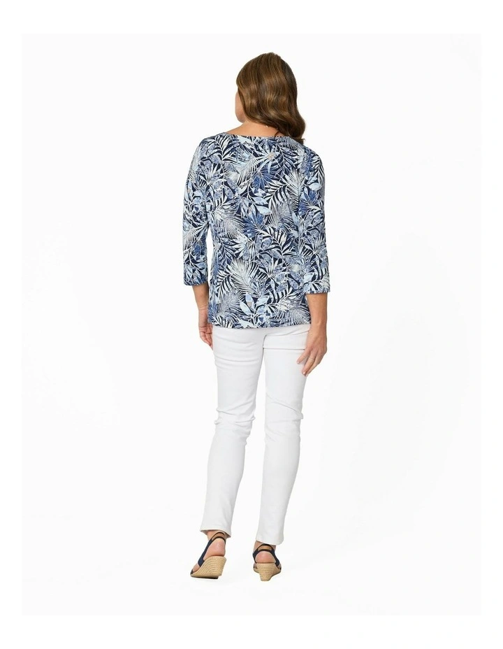 Sachi 3/4 Sleeve Tee in Blue image 2