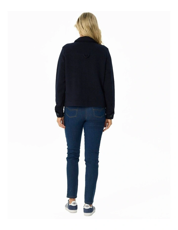 Nevis Textured Collar Jacket in Blue image 2