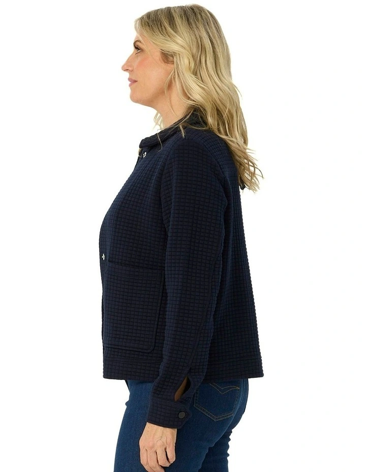 Nevis Textured Collar Jacket in Blue image 3