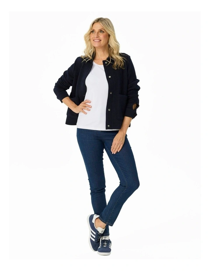 Nevis Textured Collar Jacket in Blue image 4