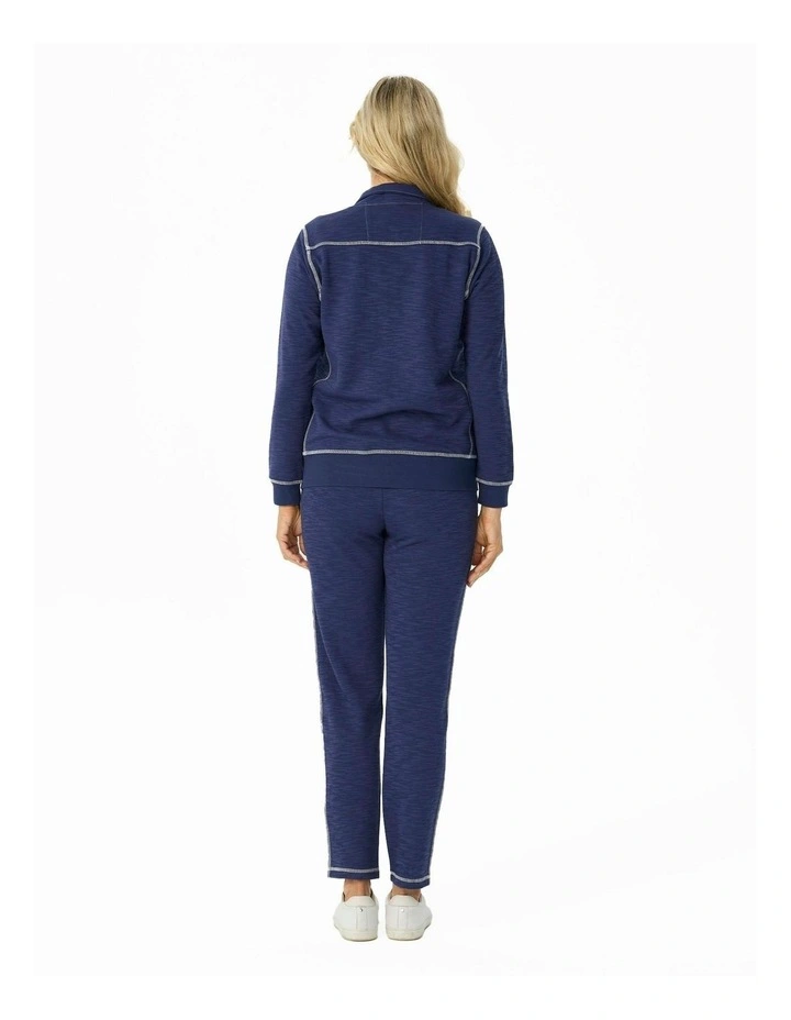 Retreat Top Stitch Zip Up Jacket in Blue image 2