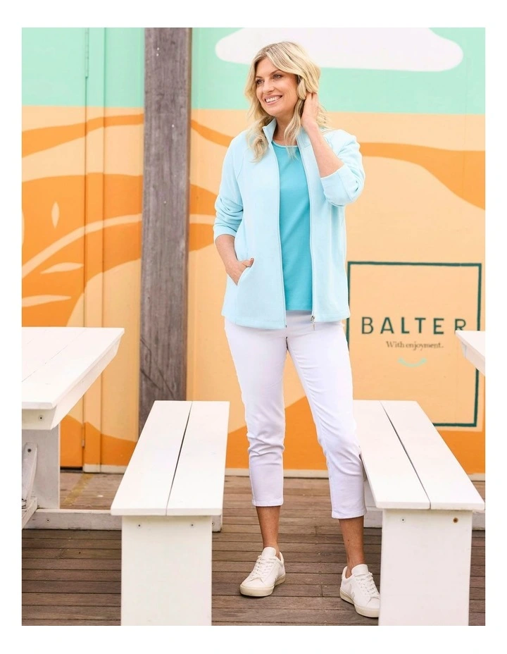 Haven French Rib Zip Up Jacket in Blue image 5