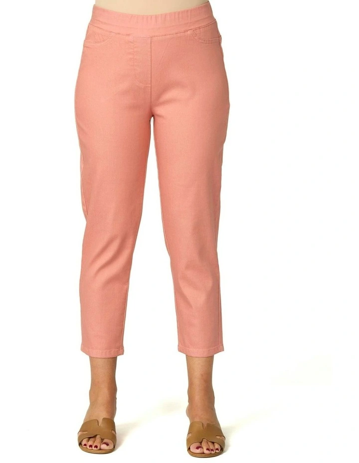 Sandy Stretch 7/8 Pull On Jean in Rose image 1