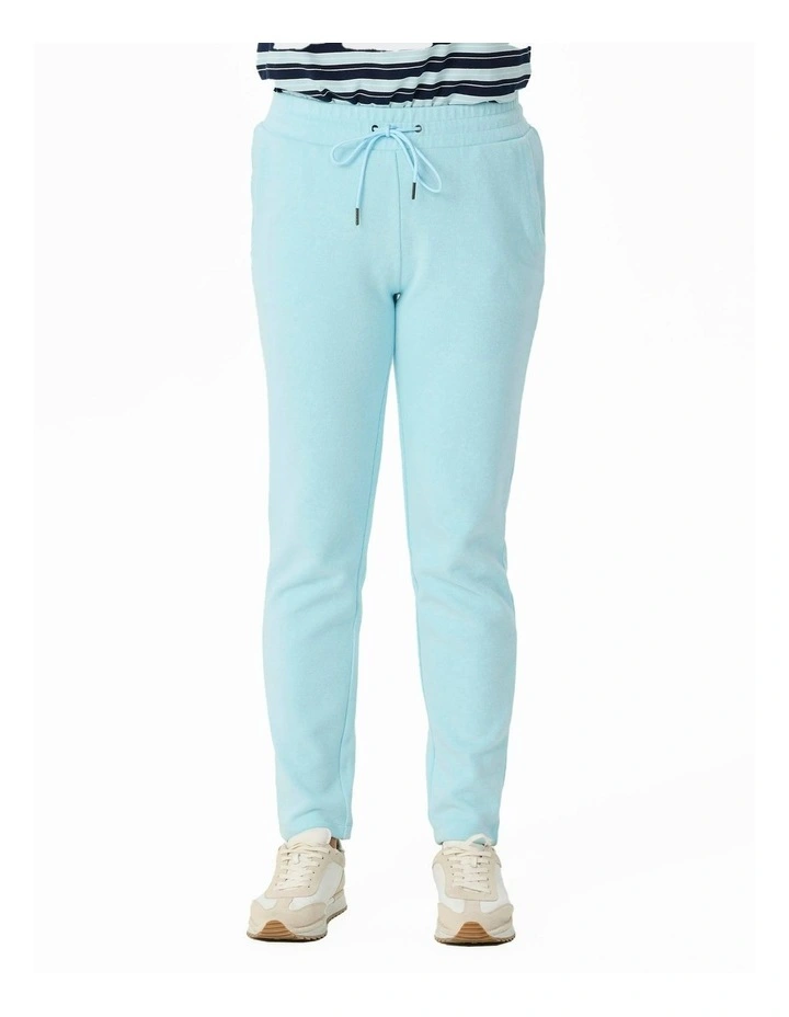 Haven Rib Drawstring Pant in Blue image 1