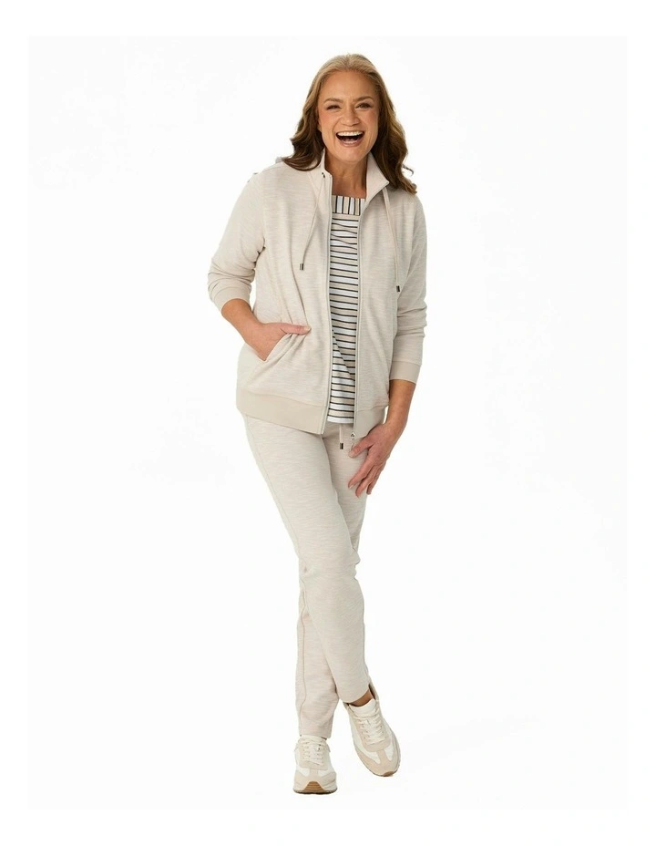 Retreat Top Stitch Zip Up Jacket in Taupe image 4