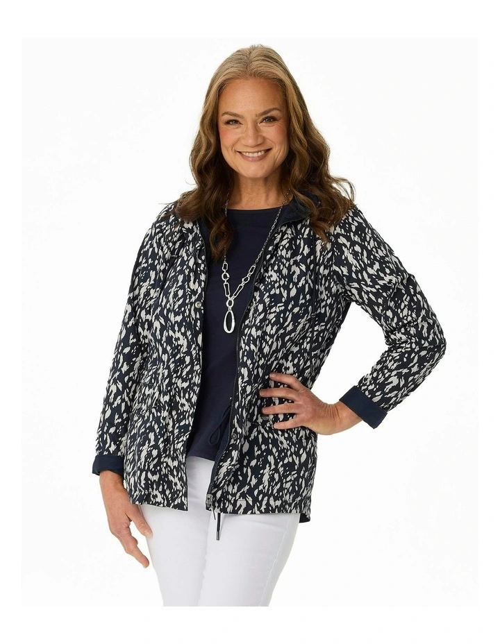 Noah Reversible Print Anorak in Navy image 1