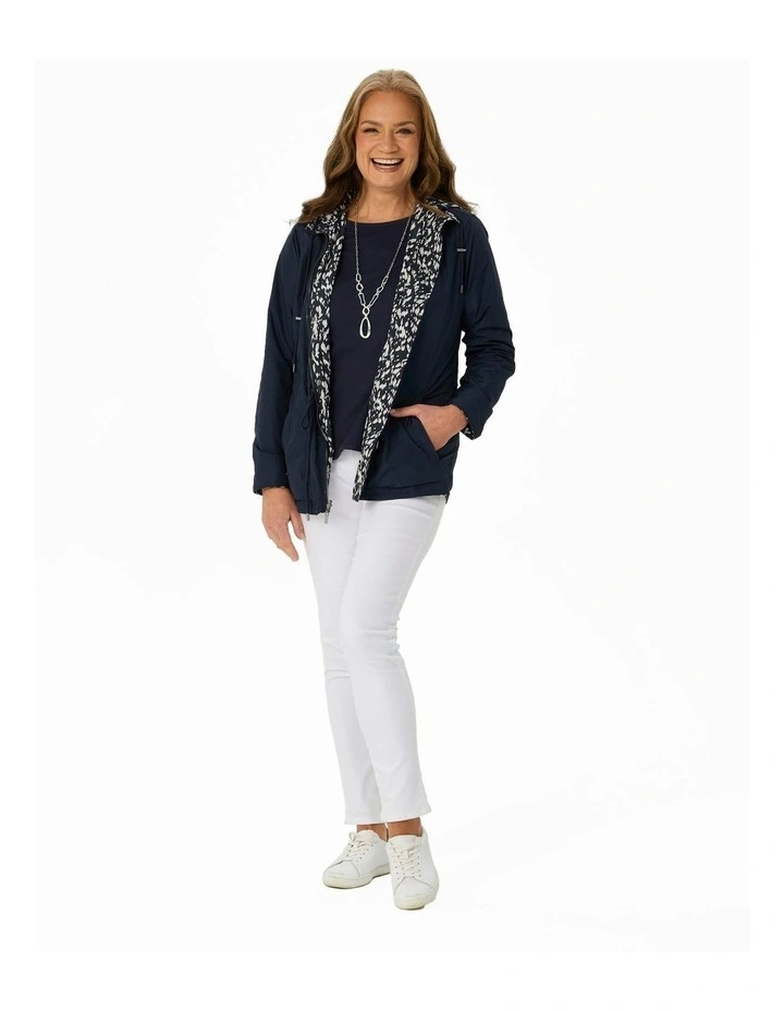 Noah Reversible Print Anorak in Navy image 4