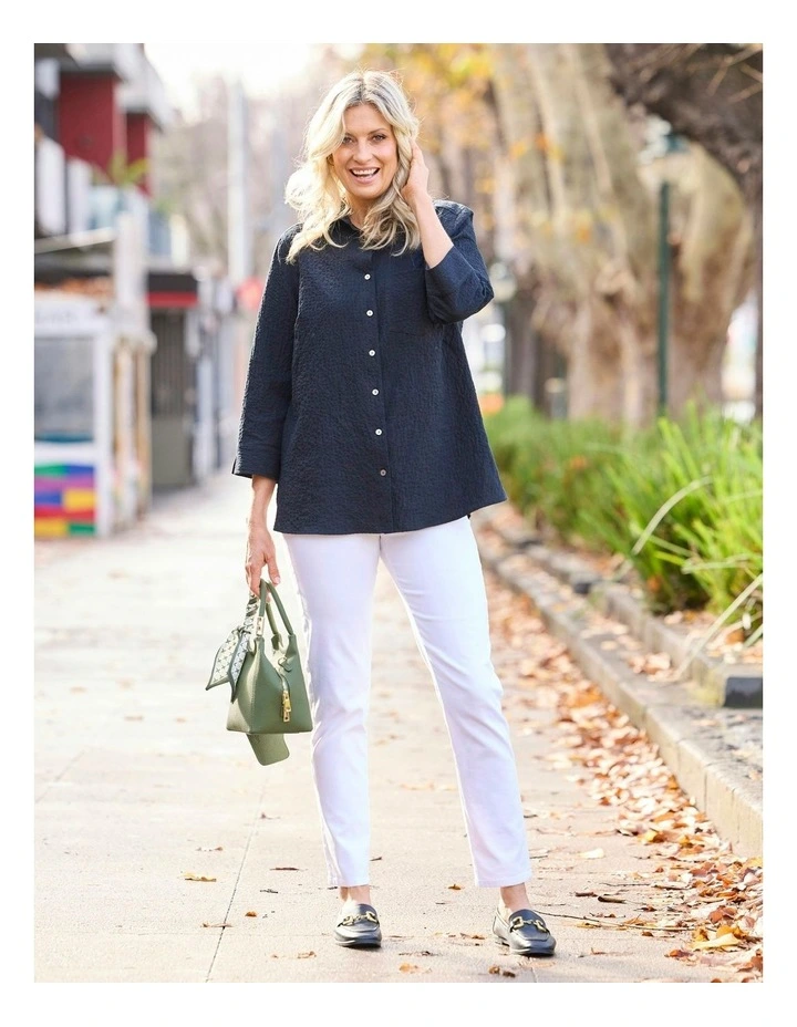 Squeak 3/4 Sleeve Shirt in Black image 5