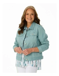 Collared Suzy Jacket in Teal