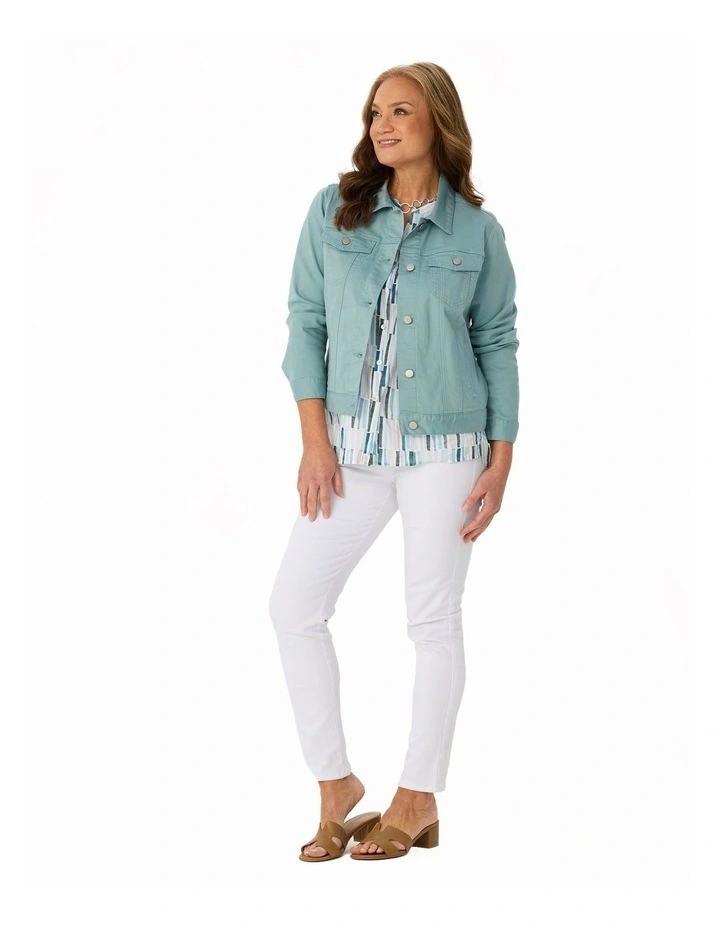 Collared Suzy Jacket in Teal image 4