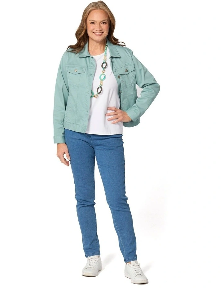 Collared Suzy Jacket in Teal image 5