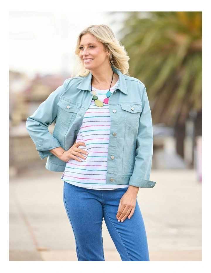 Collared Suzy Jacket in Teal image 5