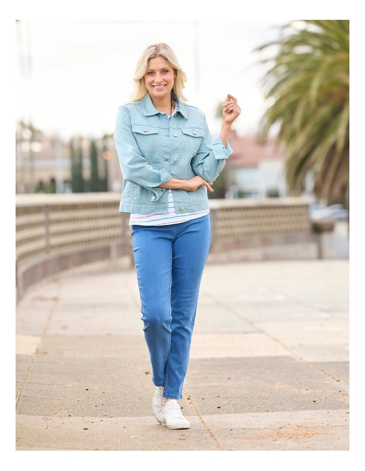 Collared Suzy Jacket in Teal image 7