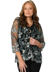 Merideth Embroidered Jacket in Black