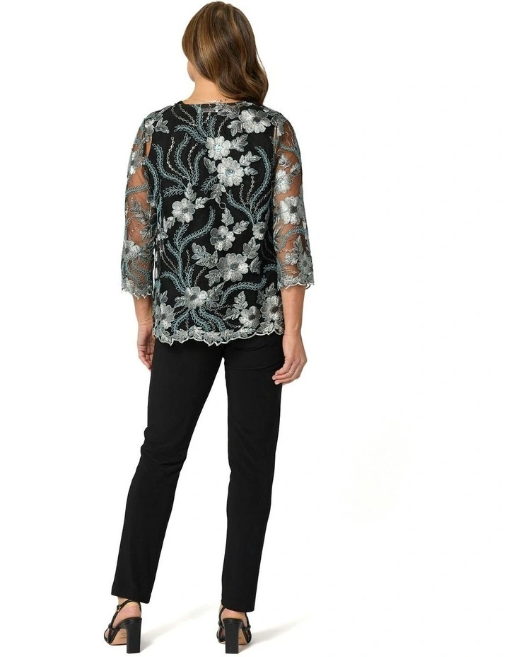 Merideth Embroidered Jacket in Black image 2