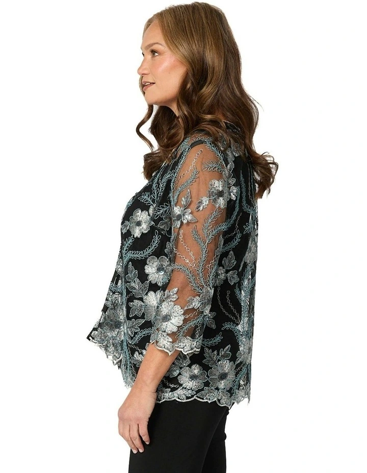 Merideth Embroidered Jacket in Black image 3