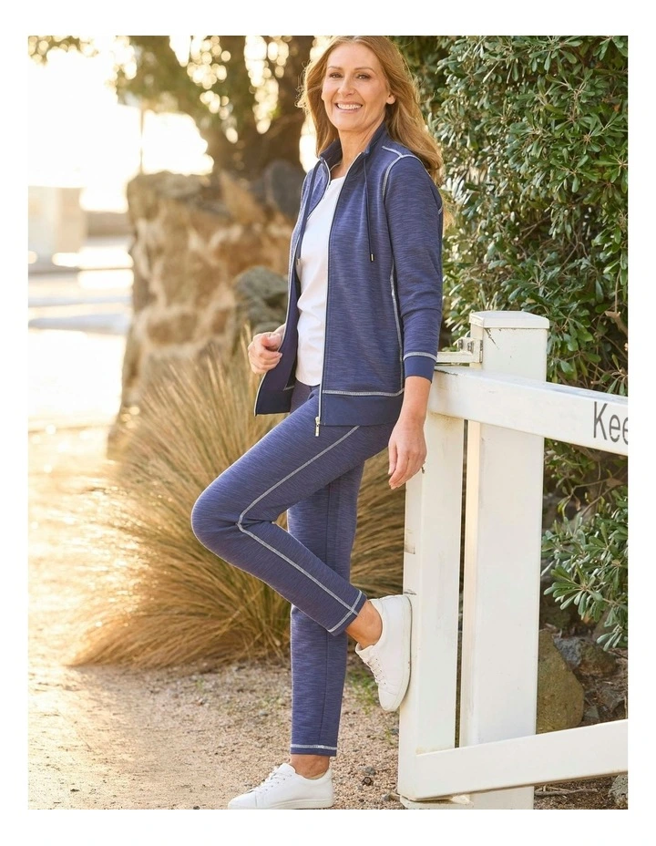Retreat Top Stitch Pull On Pant in Indigo image 5