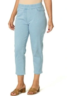 Sandy Stretch 7/8 Pull On Jean in Blue