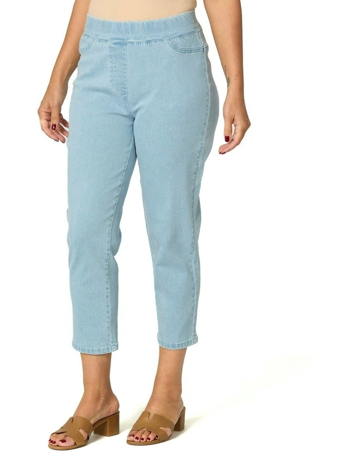 Sandy Stretch 7/8 Pull On Jean in Blue image 1